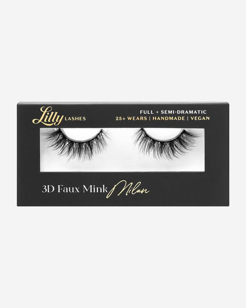 Milan Lash in 3D Faux Mink Semi-Bold Volume + Long Length Eyelashes Makeup