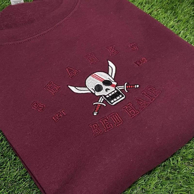 AKAGAMI VARSITY / Crewneck / Hoodie, Anime Embroidery Menswear Embroidered Unisex Hoodie