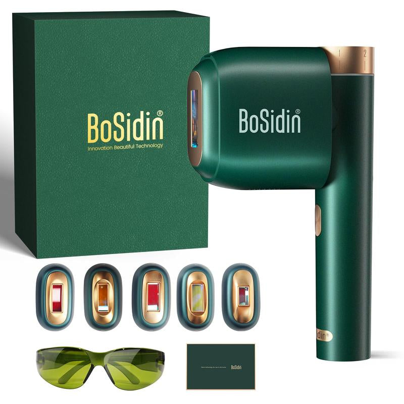 Bosidin IPL At-Home Laser Hair Removal Device, Painless Ice-Cooling, 2 in 1 Hair Removal & Skin Rejuvenation, 20J Energy,6+1 Modes,Hair Removal Kit with Shaver, Goggles,For Women and Men Beauty Device Ipl Hairremoval Comfort