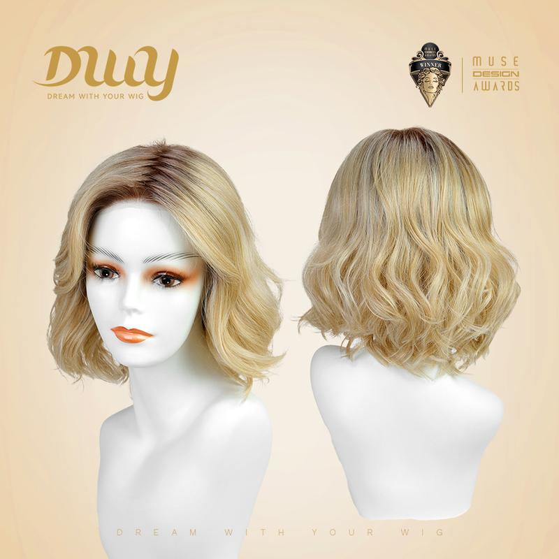 Eliana C-DWY Mono Lace Front Free Part Short Blonde Curly Glueless Synthetic Wig for Women 10 Inches