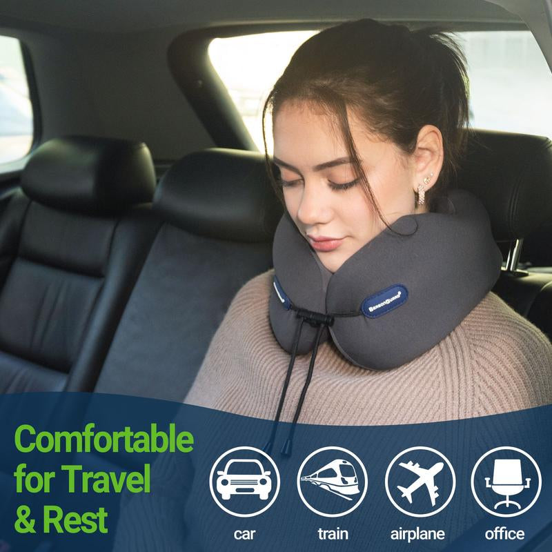SEASON GUARD Travel Neck Pillow, Head Support Neck Pillow for Traveling, Comfortable Memory Foam Travel Nap Pillow for Flight Headrest Sleep