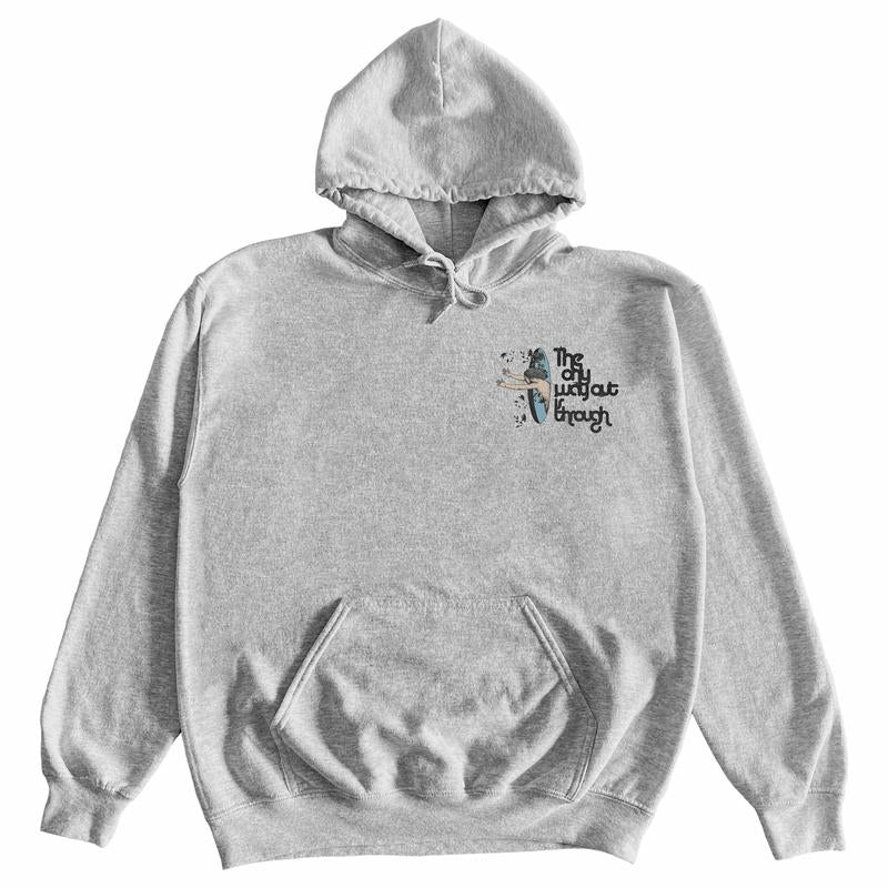 Awake Happy - the Only Way Out Is through Hoodie Menswear Unisex Womens Sweaters Pullover Big Baggy Graphic Print Cotton Polyester Blend Gildan Soft Tops DTG Printed Mindfulness Spiritual Motivational Self Help Mental Health