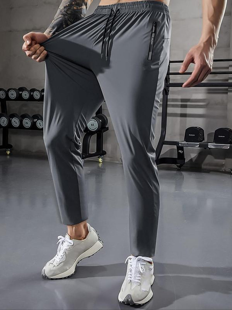 Letter & Striped Embroidery Drawstring Waist Pants for Men, Regular Fit Casual Comfy Pocket Trousers for Summer, Men'S Bottoms for Daily Wear, Summer Outfits 2024 for Work