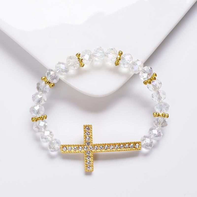 Crystal Cross Bracelet Stretch Bracelet
