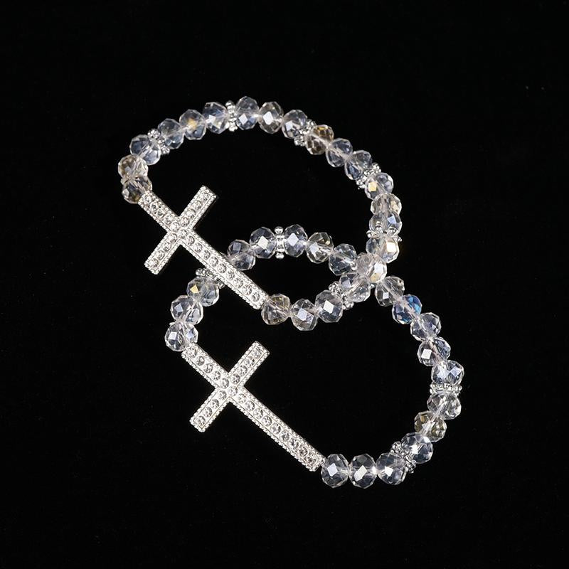 Crystal Cross Bracelet Stretch Bracelet