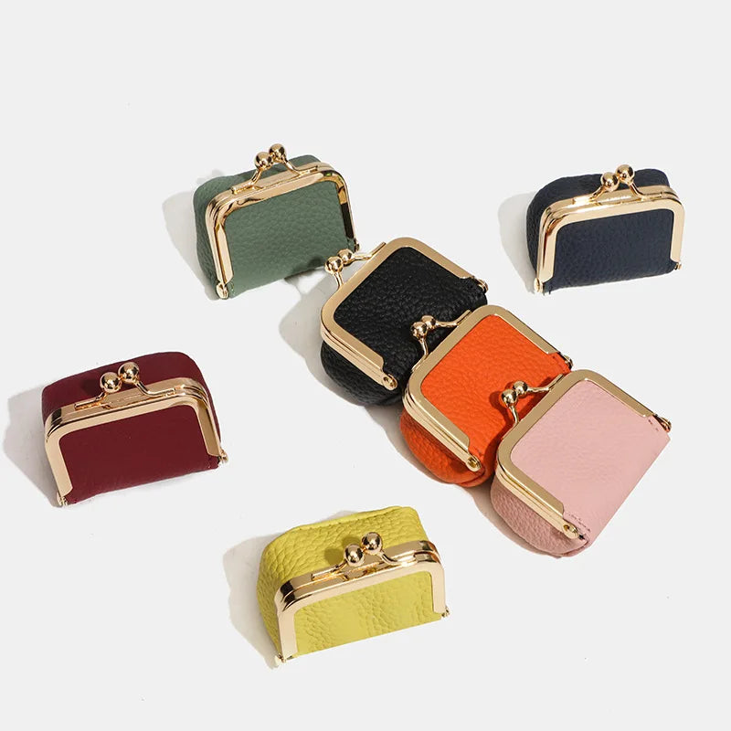 New Genuine Leather Small-Sized Gold Bag, Diamond Ring, Jewelry Bag, Mini Ring, Necklace, Earrings, Accessory Box, Coin Purse