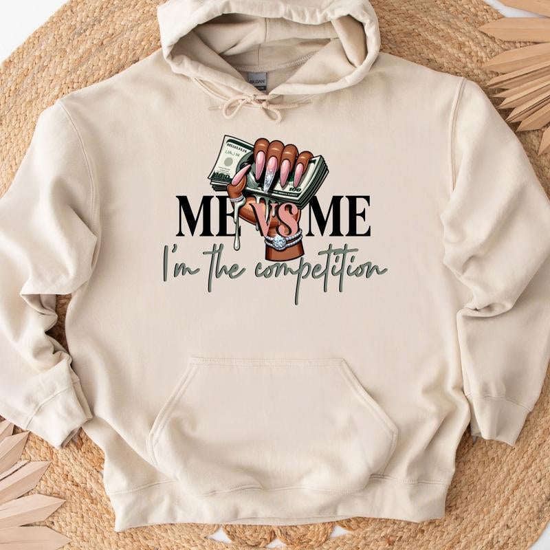 Me Vs Me Woman’S Hoodie W\ Pink Rhinestone Hoodie Strings