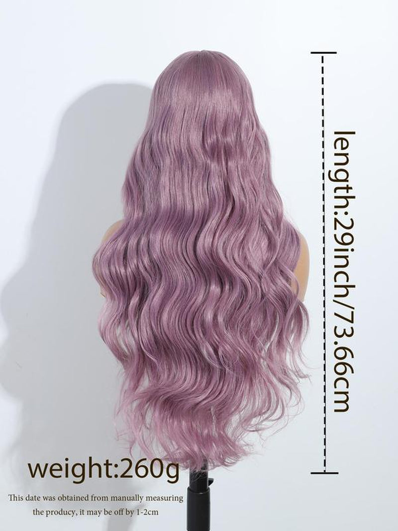 29 Inch Long Curly Wave Synthetic Lace Front Wig, Middle Part Wig Lace Frontal Wig, Fashion All-Match Wave Wigs for Women for Party & Daily Used