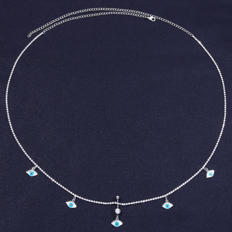 Human Piercing Devil'S Eye Navel Chain - Fashion Accessory