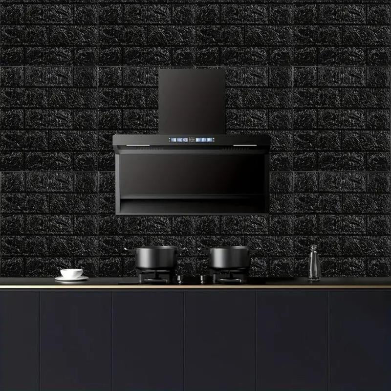 3D Self-Adhesive Foam Tile Wall Sticker, 50Pcs/100Pcs Waterproof Adhesive Decorative Panel, Interior Easy to Stick for Indoor Wall Decoration