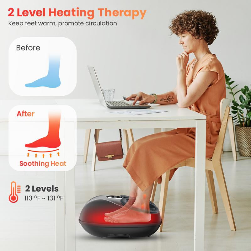 COMFIER 2024 Upgraded Shiatsu Foot Massager Machine with Remote, Deep Kneading Feet Massager with Heat, Relax for Home Office