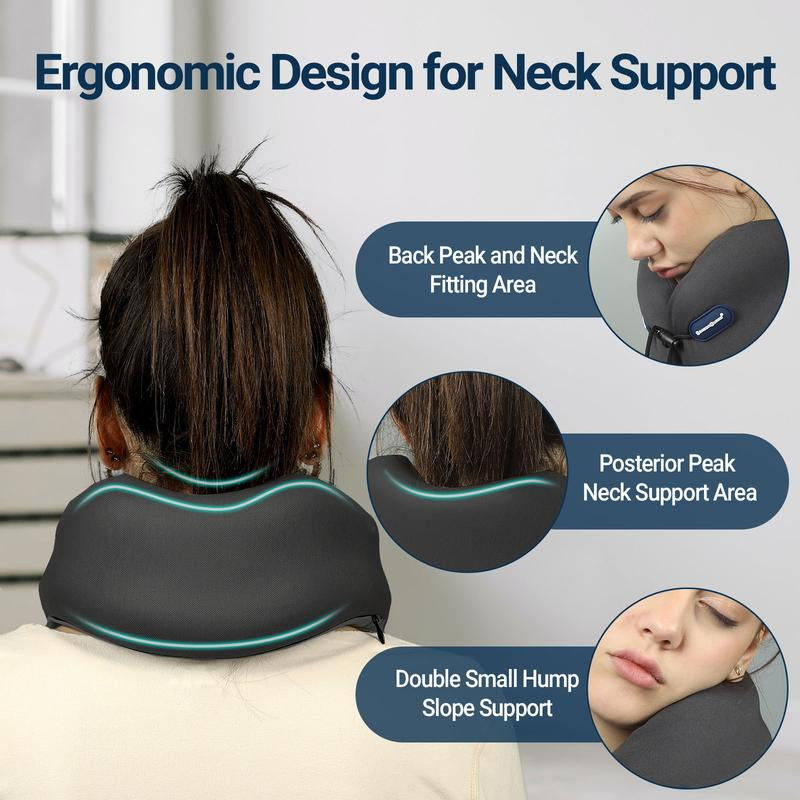SEASON GUARD Travel Neck Pillow, Head Support Neck Pillow for Traveling, Comfortable Memory Foam Travel Nap Pillow for Flight Headrest Sleep