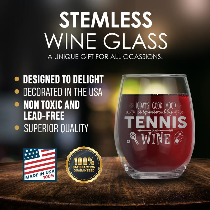 BAD BANANAS - Tennis - 21 Oz Stemless Wine Glass
