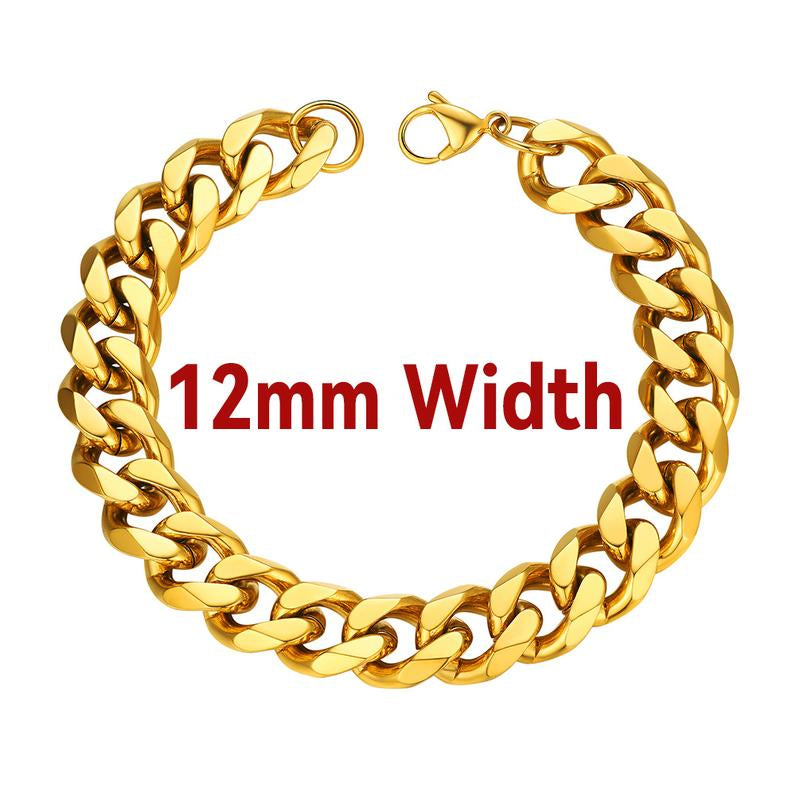 Findchic Cuban Link Chain Bracelets Stainless Steel Chain Hip Hop Bracelets Unisex Chunky Bracelets Jewelry for Women Men Girlfriend Boyfriend