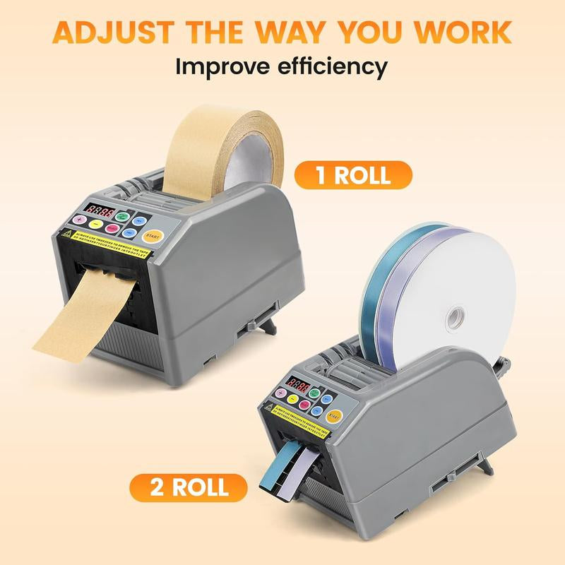 Ribbon Machine, Automatic Tape Dispenser, 999Mm Precision Cut, Ideal for Shipping, Schools, Restaurants, Business & Home