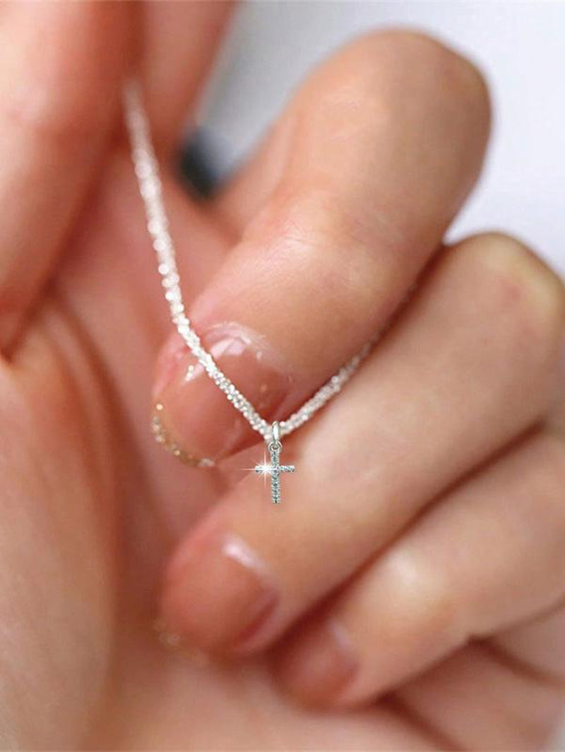 High-Quality Copper Cross Pendant Necklace for Women Doublecrossnecklace Latinaaccessories Cute Bracelets
