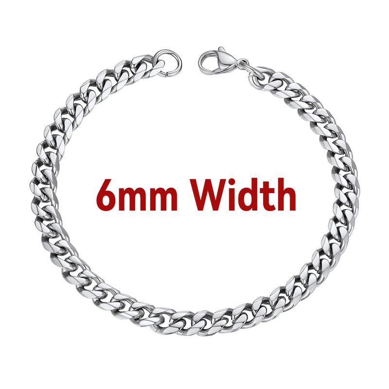 Findchic Cuban Link Chain Bracelets Stainless Steel Chain Hip Hop Bracelets Unisex Chunky Bracelets Jewelry for Women Men Girlfriend Boyfriend