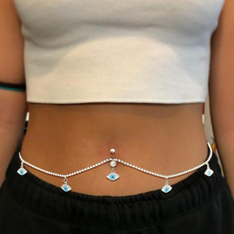 Human Piercing Devil'S Eye Navel Chain - Fashion Accessory